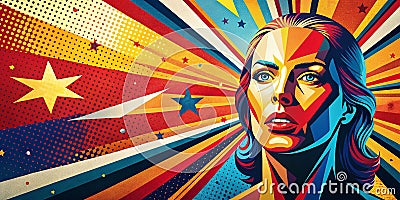Dynamic Pop Art Background A Vibrant Canvas for Design Projects and Text Overlays Stock Photo