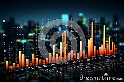 Dynamic representation Business, stock market trends, performance visualized with clarity Stock Photo