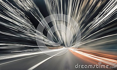 Dynamic road perspective with motion Stock Photo