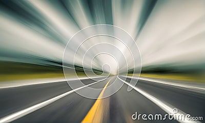 Dynamic road perspective with motion Stock Photo