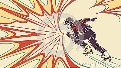 Dynamic runner in motion lines athletic performance vector design Generative AI Vector Illustration