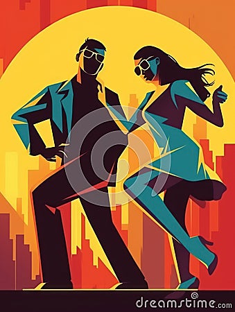 Dynamic Salsa Dancing with Two People in Full Action . Stock Photo