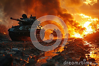 a dynamic scene where advanced weaponry and futuristic projectiles engage in a high-tech battle Stock Photo