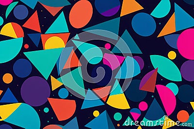 Dynamic Serenity: Finding Peace in Abstract Multi-Color Shapes Stock Photo