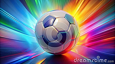 Dynamic Soccer Ball Morph: Abstract Geometric Transition Generative AI Stock Photo