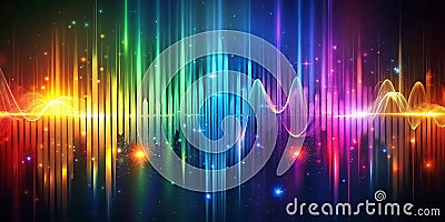 Dynamic Soundwave Visualizer A Vibrant Abstract Art Display of Musics Energy Through Pulsating Colors and Rhythmic Stock Photo