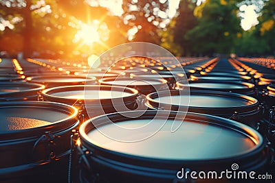 Dynamic speakers for powerful sound, creating an immersive audio experience with impactful dynamics. Stock Photo