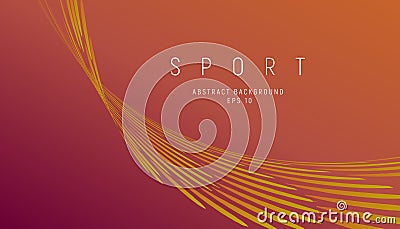 Dynamic sport composition, design element of twisted curve, psrticles forming texture, sport copy, cover background Vector Illustration