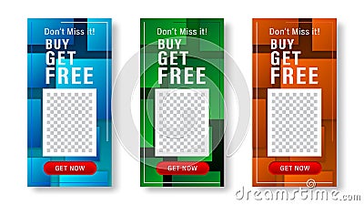 Dynamic squares stories background Vector Illustration