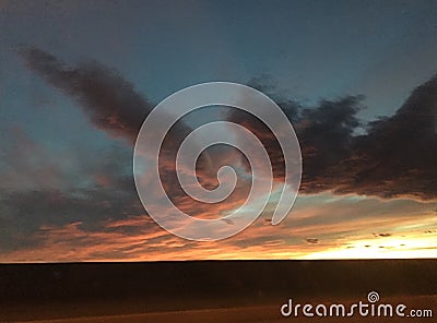 Dynamic Sunset over the prairies Stock Photo