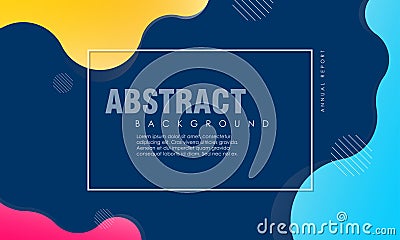 Dynamic textured background design in 3D style with blue, yellow, pink color. Vector Illustration