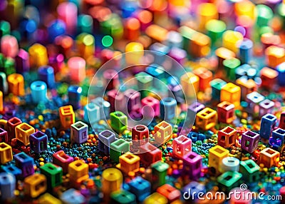 Dynamic TiltShift Effect on Futuristic Digital Numbers and Letters A Stunning Abstract Visual Stock Photo