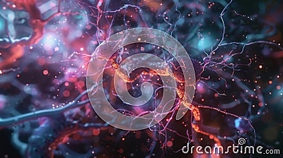 Dynamic timelapse image capturing the migration of microglia through the brain tissue scavenging for potential pathogens Stock Photo