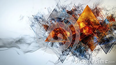 Dynamic triangles expanding in colorful patterns digital art creation abstract artistic environment modern viewpoint Stock Photo
