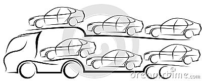 Dynamic vector illustration of a european truck car transporter Vector Illustration