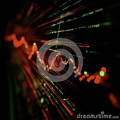 A dynamic and visually appealing stock market chart showing complex fluctuations in red and green. Generative AI Illustration. Stock Photo