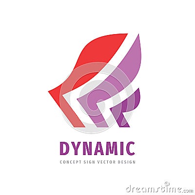 Dynamic wing arrow business logo design. Strategy logo sign. Delivery loog symbol Vector Illustration