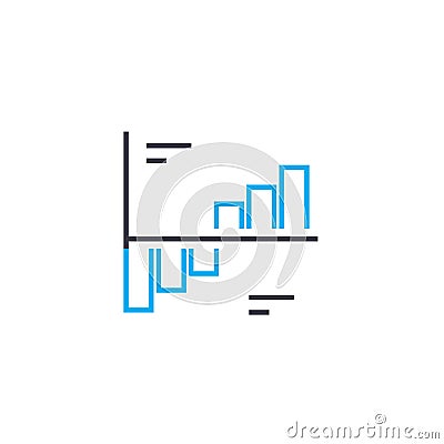 Dynamics analysis vector thin line stroke icon. Dynamics analysis outline illustration, linear sign, symbol concept. Vector Illustration