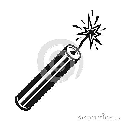 Dynamite burning stick vector design object Vector Illustration