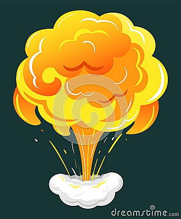 Dynamite Burst or Bomb Explosion Visual Effect Vector Illustration
