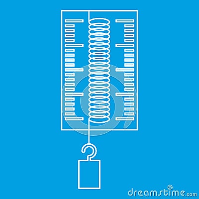 Dynamometer with a hook icon, outline style Vector Illustration