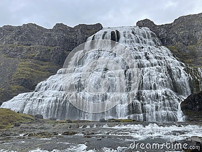 Dynjandi waterfall in Iceland Stock Photo