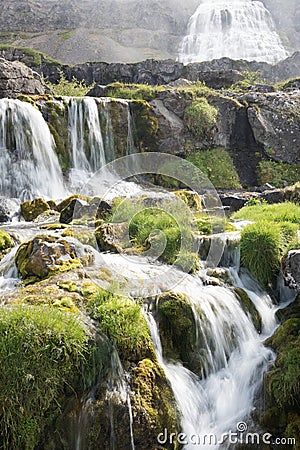 Dynjandi waterfalls, Western Fjords, Iceland Stock Photo