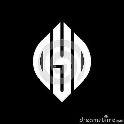 DYO circle letter logo design with circle and ellipse shape. DYO ellipse letters with typographic style. The three initials form a Vector Illustration