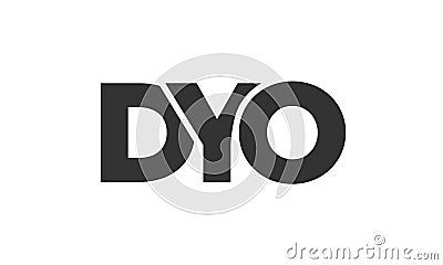 DYO logo design template with strong and modern bold text. Initial based vector logotype featuring simple and minimal typography. Vector Illustration