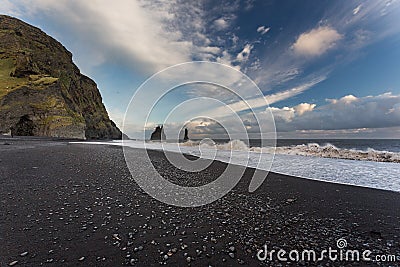 Dyrholaey, Iceland. Black beach Stock Photo