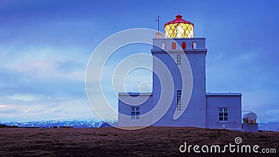 Dyrholaey lighthouse on peninsula - March 2023 Editorial Stock Photo