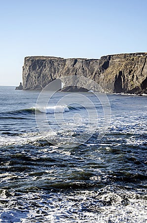 Dyrholaey natural arch Iceland Stock Photo