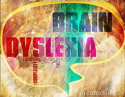 Dyslexia brain crossword grunge vintage Stock Photo