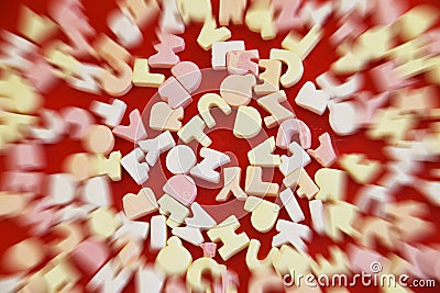 Dyslexia candy sweets letters Stock Photo