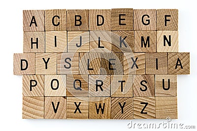 Dyslexia difficulty education alphabet Stock Photo