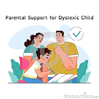 Dyslexia. Learning disorder or disability. Reading, writing or understanding Vector Illustration