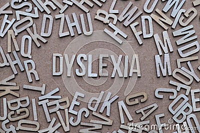 Dyslexia concept, word spelled out in wooden letters Stock Photo