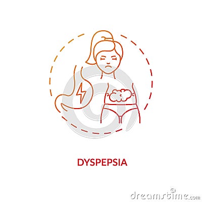 Dyspepsia concept icon Vector Illustration