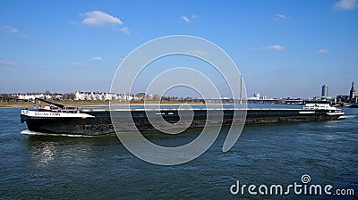 Dutch inland waterway motor freighter SAILING-HOME Editorial Stock Photo