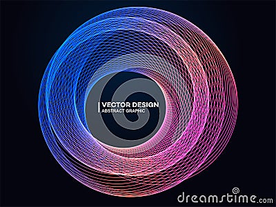 Dynamic gradient shape and circle.Modern magazine cover or poster Vector Illustration