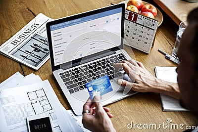 E-banking Payment Financial Website Connection Stock Photo