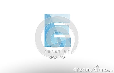 e blue polygonal alphabet letter logo icon design Vector Illustration