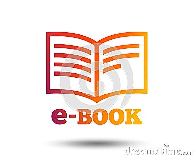 E-Book sign icon. Electronic book symbol. Vector Illustration