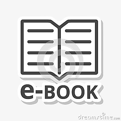 E-Book sign sticker Stock Photo