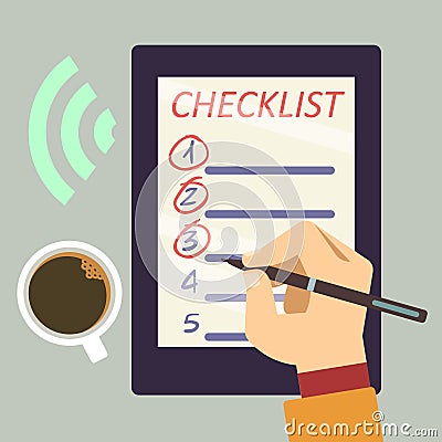Journal with checklist - organize Vector Illustration