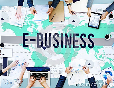 E-Business Online Networking Technology Marketing Commerce Concept Stock Photo