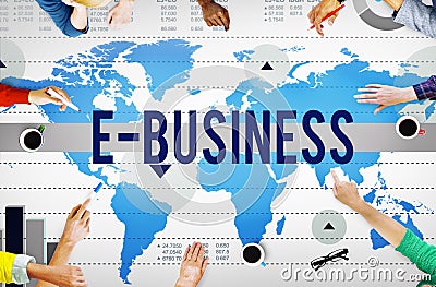 E-Business Online Networking Technology Marketing Commerce Concept Stock Photo