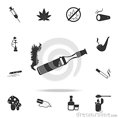 E-cigarette iconSet of Human weakness and Addiction element icon. Premium quality graphic design. Signs, outline symbols collectio Stock Photo