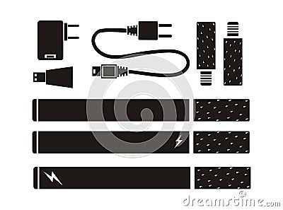 E-cigarette kits - silhouette Vector Illustration