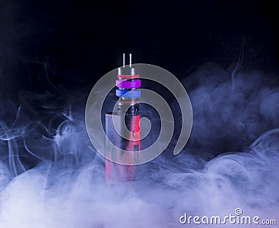 E-cigarette in smoke Stock Photo